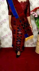 Rok & Selendang Katun Motif Sadum