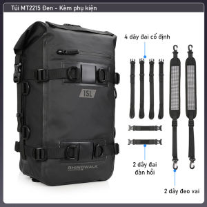 Túi hành lý chống nước Rhinowalk MT2215 lắp xe máy - Xe motor trên yên sau - treo baga hông