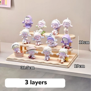 4/3/2 Tier Toys Display Rack Wood Popmart Labubu Display Stand Figure Stand Rak Pameran 盲盒 收纳 展示架