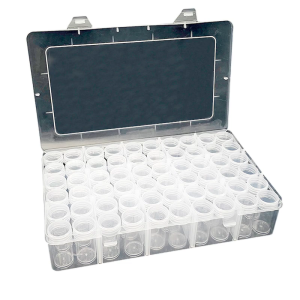 Clear Round Bottles Organizers With Sticker Labels For Sorting Beads Small Parts Sturdy Plastic Storage Container