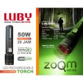 SENTER LED ZOOM LUBY L-AL8002 50WATT TAHAN HINGGA 26JAM - CAHAYA TERANG - WATERPROOF. 