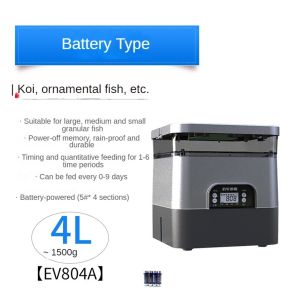 Smart Outdoor Fish Feeder Auto Timer Rainproof Large Capacity for Koi Pond Aquarium Large Capacity 4L 10L 20L