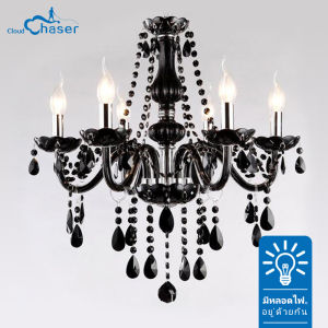 Led เทียนสไตล์ยุโรปโคมระย้าคริสตัลสีทองห้องนั่งเล่นโคมไฟร้านอาหารห้องนอนแสงอเมริกันเจนยุโรปโคมไฟเพดาน ไฟหน้า 6 ดวงและไฟหน้า 8 ดวงสองขนาด Ceiling Lights