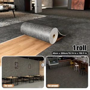 MAYIT Self-Adhesive Vinyl Wallpaper 3M×40cm Concrete Texture Foam Wall Panels Decoration Thickened Waterproof Wall Stickers Home