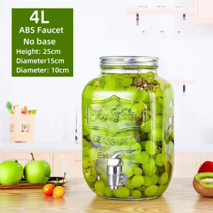 4L 5L 8L 10L water jar glass juice jar glass container glass jar with faucet Bar drink bucket