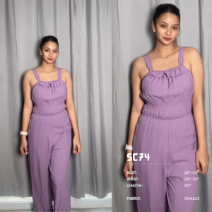 SC74 Sleeveless Linen Jumpsuit with Side Pockets