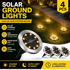 Solar Power Buried Light Outdoor Path Light Ground Lamp Waterproof Street Light Garden Lawn Decor