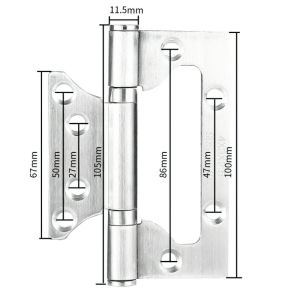1 cặp bản lề âm dương inox 304 sử dụng cho mọi loại cửa nhôm gỗ sắt (có kèm Ốc vít)-HAUS