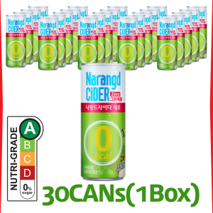 [DongA Otsuka] Narangd CiDER Zero Green Apple | 245mL X 30CAN | Expiry: July 2026 or later | Carbonated Beverage | Zero Calories | Zero Sugar | Zero Colorants | Zero Preservatives | Fat Free | Kfood