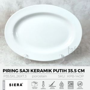 SIERA Piring Saji Oval Keramik White HORECA 35.5 cm