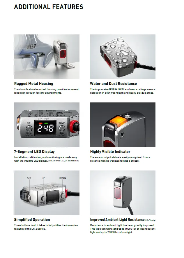 Keyence sensor LR-ZB250AN Rectangular w/ cable type 250 mm Keyence sensor LR-ZB250AN Rectangular w/ cable type 250 mm