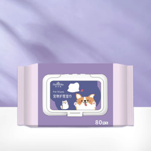 Pet Multipurpose Grooming Wipes Wet Tissue forDogs&Cats Pet Dog Wet Wipes 80pcs Per Pack