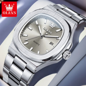 OLEVS Casual Fashion Watch For Mens Waterproof Original Brand 2025 Stainless Steel Strap Calendar Luminous Quartz Mens Watch