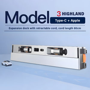 For Tesla Model 3 Highland 2024 2025 New 54W Fast Charger Expansion Dock Central Control Charging Shunt USB HUB Accessories