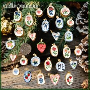 Caile จี้ DIY รูปผีเสื้อสีตัดกับดอกไม้ประดับแบบ DIY ที่เรียบง่ายและหลากหลายการเก็บรักษาสีชุบทอง