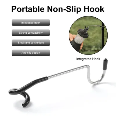 Stainless Steel Light Stand Holder Hooks Portable Tent Pole Lamp Hanger Outdoor Camping Light Pole