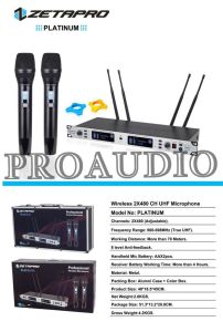 MIC WIRELESS ZETAPRO PLATINUM 2 HANDLE FREE HARDCASE MICROPHONE WIRELESS ORIGINAL