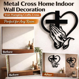 Peace And Prosperity Christmas Cross Metal Wall Hanging/Adds A Religious And Zen Atmosphere To Public Areas Highlights The Theme Of The Space And Creates A Religious Atmosphere Interior Living Room Decoration Faith Brings Good Fortune