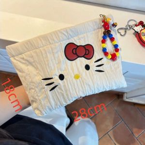 MOUSSON กระเป๋าเก็บของปักลายคิตตี้น่ารักความจุขนาดใหญ่กระเป๋าซักแบบพกพาในชีวิตประจำวัน