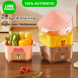 100% Authentic Line Friends Kitchen Vegetable Fruits Drainer Basket Food Storage & Dispensers Strainer & Colander Washing Drainer Basket LFB37