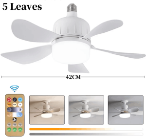 Socket 40W Fan Light Ceiling Fans with Lights and Remote Dimmable LED Ceiling Fan with Lights 3 Colors 3000K-6500K For Bedroom Kitchen Garages