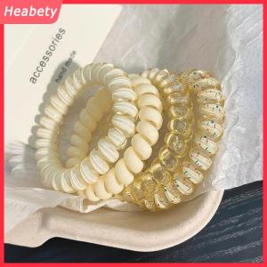 Heabety 4 cái của phụ nữ xoắn ốc tóc quan hệ điện thoại dây tóc dây tóc Vòng đàn hồi ban nhạc cao su scrunchies mũ nón Phụ kiện tóc