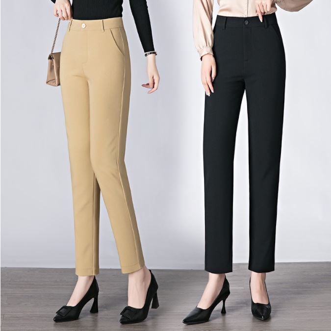 High Waist Slacks Pants Office Pants for Ladies Slacks Slim Fit S-XXL Black  Pants