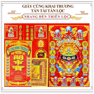Giấy Cúng Khai Trương Tấn Tài Tấn Lộc - Nhang Đèn Thiên Lộc