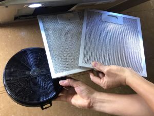 Lưới nhôm chắn mỡ 308*319 / 323*319mm cho máy hút mùi kính thẳng Canzy