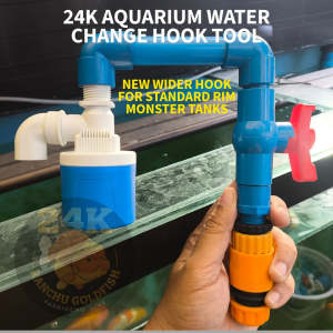 24K AQUARIUM HOOK AUTOMATIC SHUT-OFF FOR WATER CHANGE WITH ANTI-OVERFLOW HANDS & SPILL FREE TOOL DIY