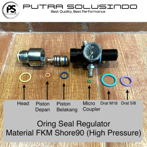 Oring Sil Seal Set Regulator Material FKM90 Drat M18 dan 5/8