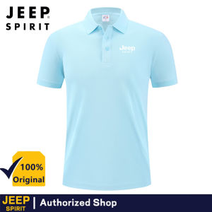JEEP SPIRIT Mens Fashion Business Polo neck short sleeve T-shirt Summer Solid Color Slim Polo Shirt Casual Embroidered Lapel Jeep Polo Shirt