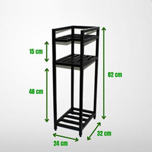 【COD&Local】2/3 Tier Bucket Rack Heavy Duty Metal Rack Water Gallon Rack Space Saving Mineral Water Dispenser Storage Rack Heavy Duty 5 Gallon Water Can Stand Water Container Storage Bracket