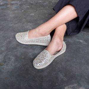 SandSo - 1567GRS PTY Shoes Sepatu Wanita Perempuan Karet Rubber Jelly Lentur Empuk Sandal Sendal Slip On Slipper Flip Flop Flipper Flat Teplek Slide Slop Selop Sol Sole Mule Tapak Chunky Rumah Kamar Mandi Pantai Kantor Anti Air Selip Licin Travel