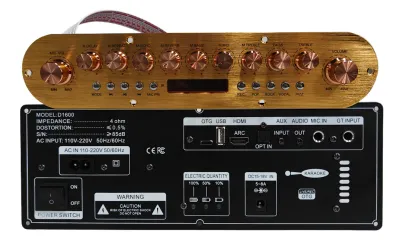 แอมป์ขยายเสียง D2000 บลูทูธ 5.0 รองรับ AUX/USB/TF คุณภาพเสียง HIFI ใช้ไฟ AC220V/DC12-24V กำลังขับ D900
