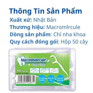 Tăm Chỉ Nha Khoa Macromolecule 150 Cây (3 Hộp) – Làm Sạch Kẽ Răng Ngừa Sâu Răng Giảm Hôi Miệng
