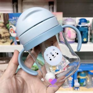 BU กระบอกน้ำหัดดื่ม ป้องกันเด็กสำลักน้ำ ฝึกหัดดูด พกไปโรงเรียนได้ ฝาหลอดเด้ง แก้วหัดดื่ม ถ้วยหัดดื่ม ของใช้เด็ก AS318