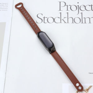 Leather Strap For Xiaomi Mi band 8 7 Strap Leather Strap Cowhide Bracelet Mi Band 6 / 5 / 4 / 3 NFC Replacement Wristband [Ready Stock]