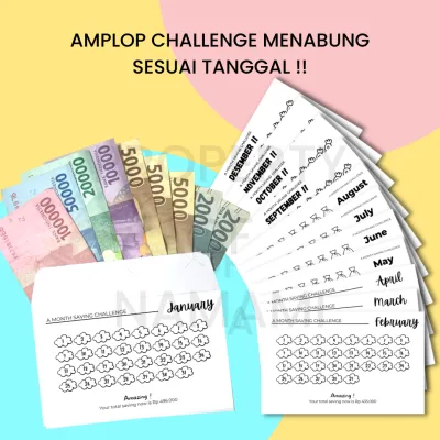 Amplop Target Menabung Bulanan Sesuai Tanggal / Amplop Saving Challenge