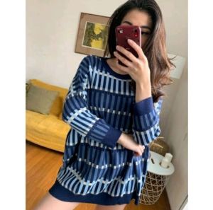 Atasan Rajut Import Motif Grafik Kotak Over Size XXXXL Jumbo Realpic Terbaru Kekinian