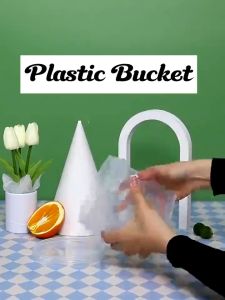 10PCS 1 Liter Plastic Bucket Container with Lid Transparent Food Storage Clear Canister Bucket