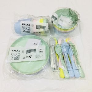 818 - Paket Kalas Set 36 pcs Perlengkapan Peralatan Makan Minum Pesta Anak BPA Free Food Grade Mangkuk Sendok Garpu Pisau Gelas Piring