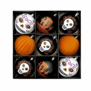 YOUSHI TOP 9Pcs/Set 8cm Dây Trang Trí Halloween Sáng tạo Nhựa Dây Treo Hình Quả Cầu Halloween Sự quyến rũ của Halloween Bền bỉ Đồ trang trí treo cây Trang trí Halloween