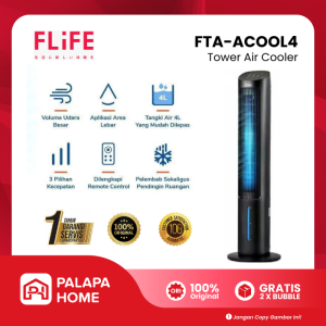 Air Cooler Pendingin Ruangan FLIFE Aircooler FTA ACOOL4 Tower Fan Flife Portable Coller 4 Liter