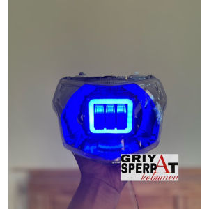 lampu depan daymaker led vega ZR 3 mata biru
