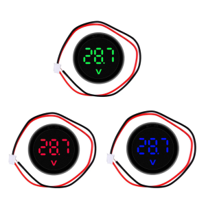 5PCS LED Digital Voltmeter set DC4 to 100V Ranges Small Round Voltage Display for Car Motorcycle Monitoring
