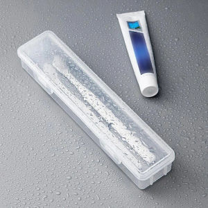 Portable Toothbrush Holder Toothbrush Box Transparent Organizer Case for Travel Bathroom Home Use