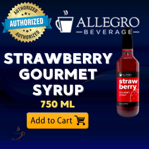 ALLEGRO Strawberry Syrup 750ml – USA-Made  For Coffee Tea Cocktails & Desserts  No Aftertaste  PET