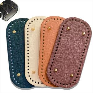 GINKG 3PCS/SET สีทึบทึบ ฐานกระเป๋าหนัง งานทำมือ ก้นกลมวงรี ฐานกระเป๋าถัก ฐานรองกระเป๋า สะดวกสบายสบายๆ กระเป๋าด้านล่างถักโครเชต์ DIY บ้านในบ้าน