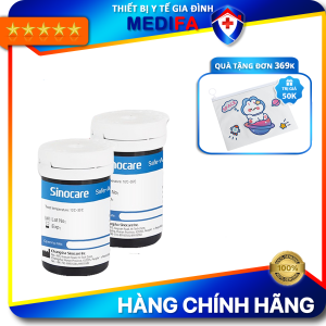 Sinocare Hộp 50 Que Thử Đường Huyết Safe Accu - Hàng Chính Hãng Kèm 50 Kim Lấy Máu